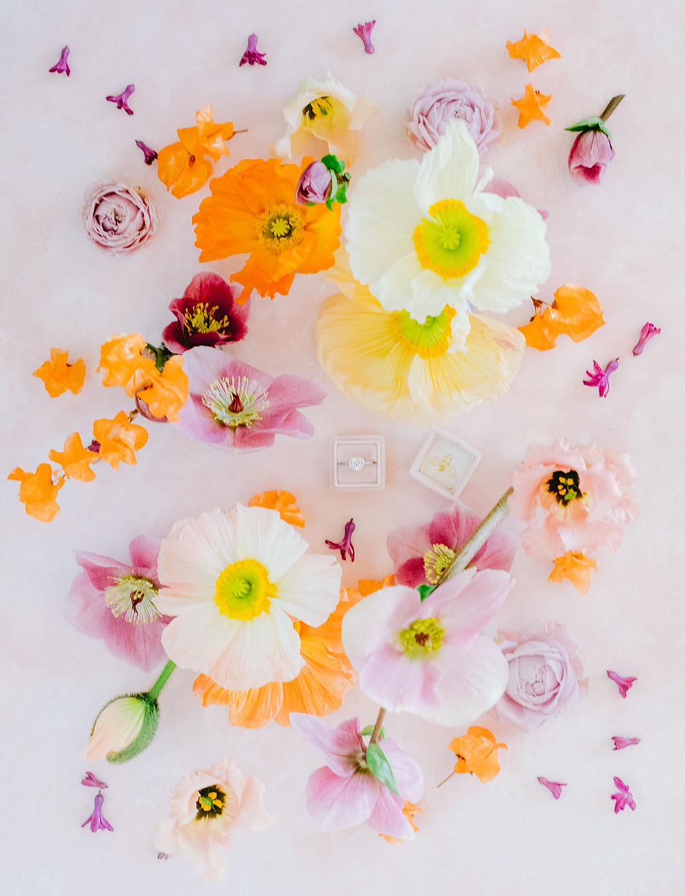 flatlay de fleurs